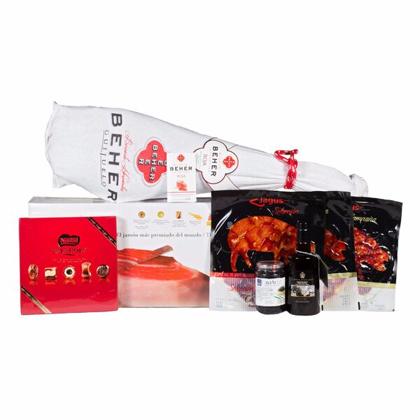 Lote Jamón cebo de campo 100% Ibérico roja 