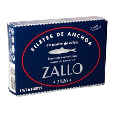 Anchoas del cantábrico Zallo dingley 14 filetes.