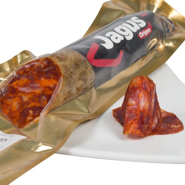 Chorizo de Bellota ibérico Cular JAGUS 1/2 piezas 500 grs