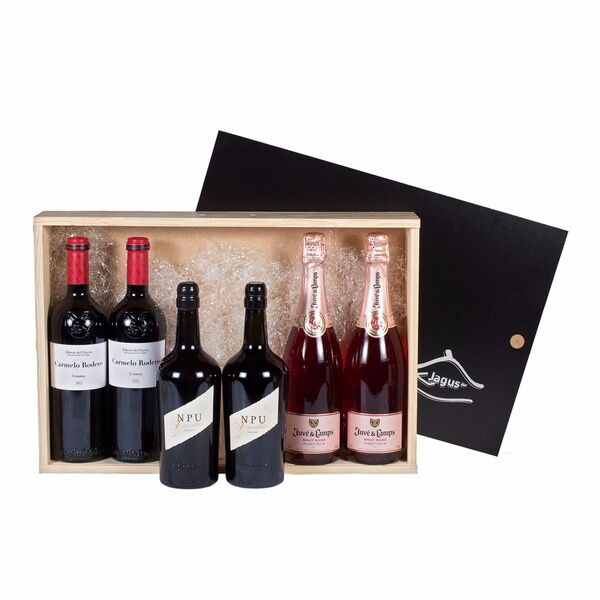Estuche 6 botellas. Carmelo Rodero, Npu, Juve Camps